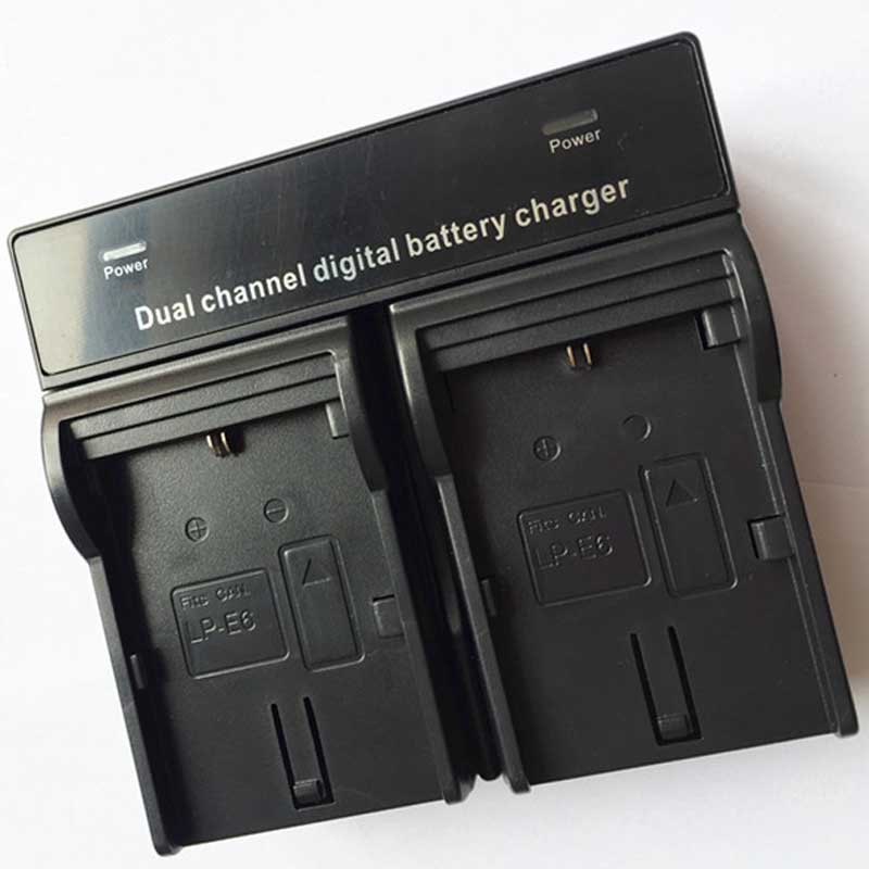 Wholesale camera battery dual charger For 5D2 5D3 7D 60D LP-E6 LPE6